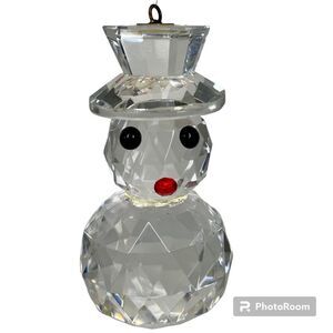 Timeless Treasures Snowman Figurine Cut Crystal Ornament Christmas Holiday Decor